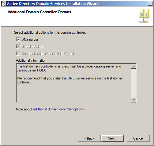 Designating Active Directory DNS server settings