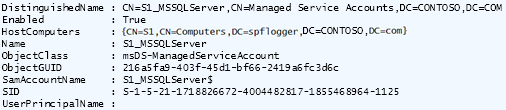 Get-ADServiceAccount output