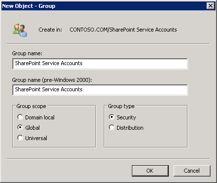 New Active Directory Group