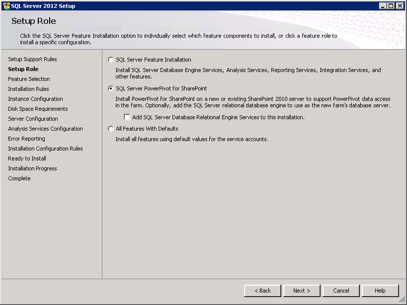 SQL Server PowerPivot for SharePoint install