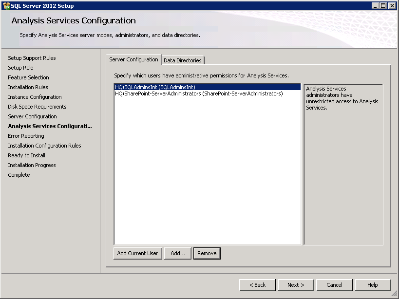 Adding administrators to PowerPivot instance