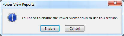 Power View add-in error message