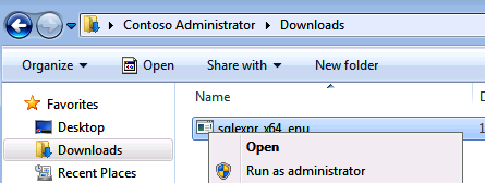 Run SQL Express Setup as Administrator