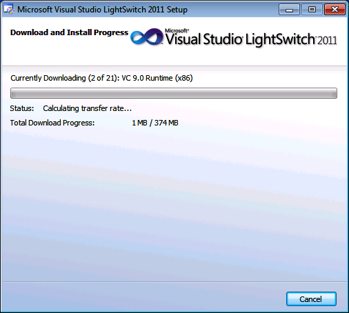 TheVisual Studio LightSwitch Web Download Process