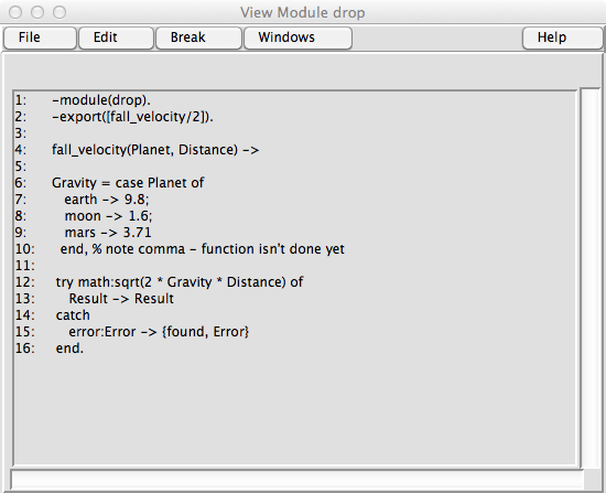 Examining the code for the drop module