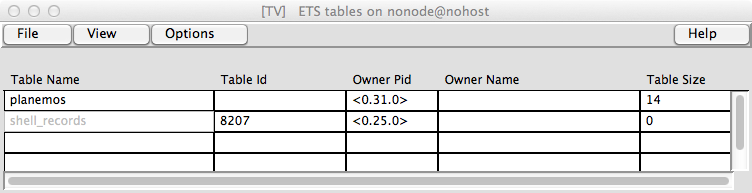 Opening the table visualizer