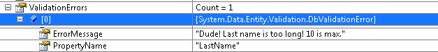 ErrorMessage and PropertyName of a DbValidationError