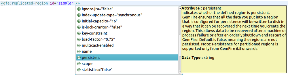 Displaying replicated region attributes in STS