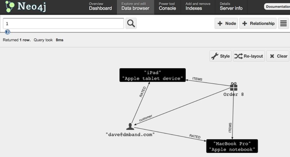 Neo4j server web interface