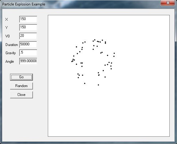 Particle explosion example program