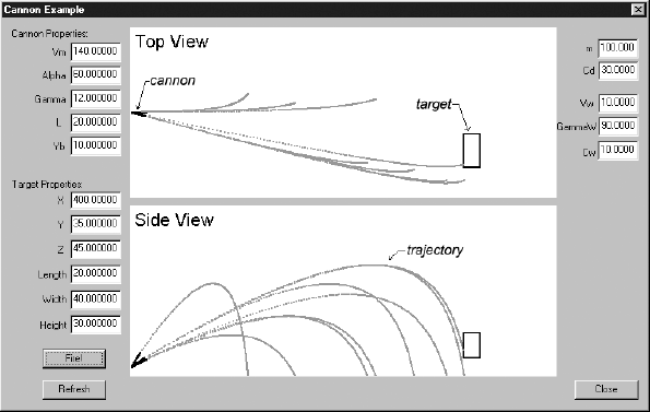 Revised cannon example screenshot