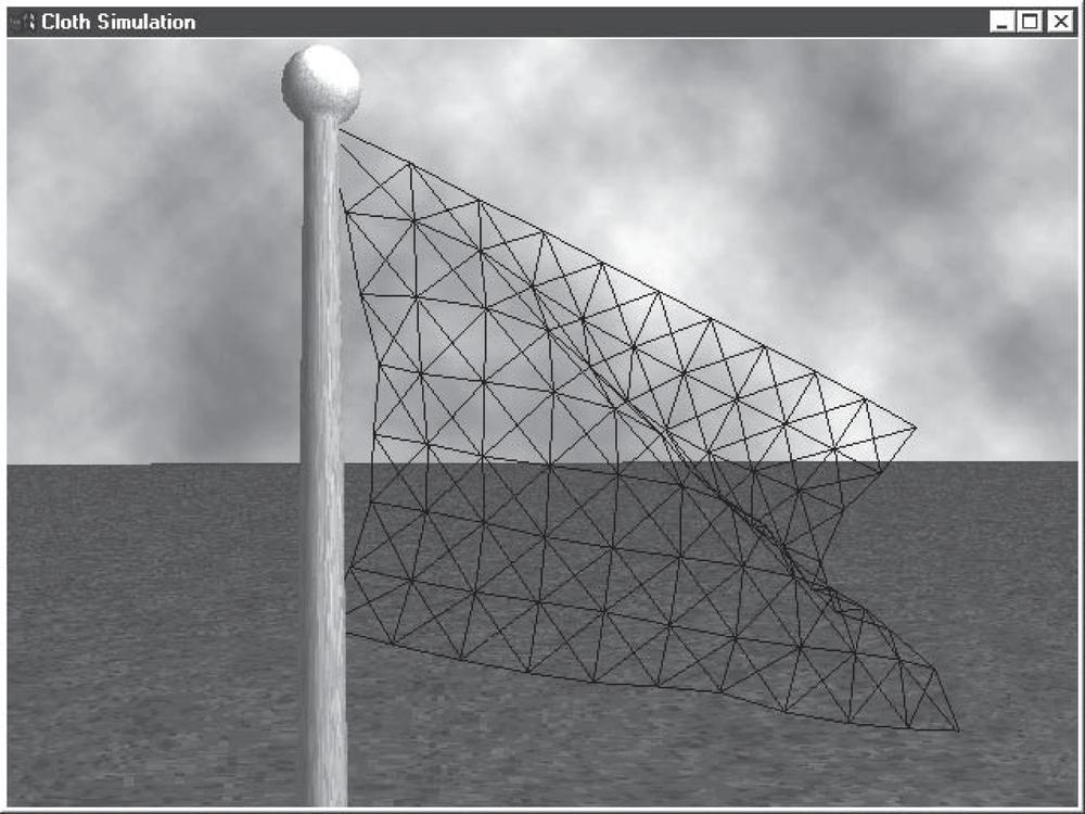 Network of particles and springs