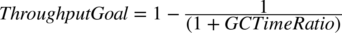 Throughput with various heap sizes