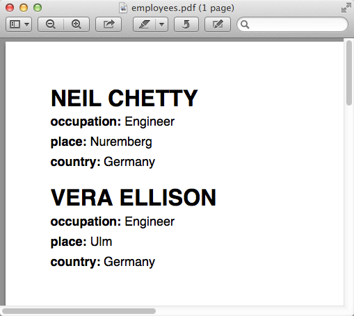 Contents of the employees.pdf file