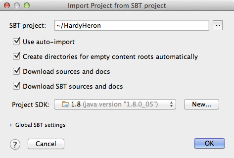 Import Project Dialog