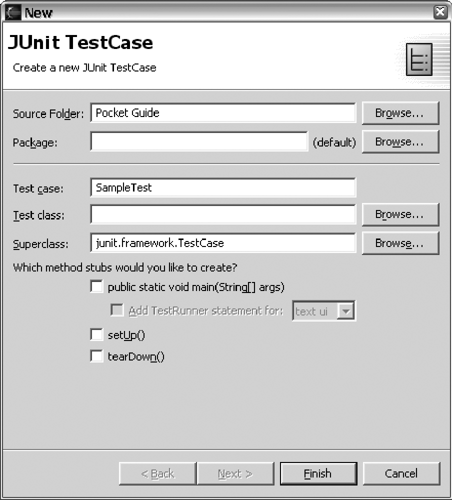 Creating a new TestCase