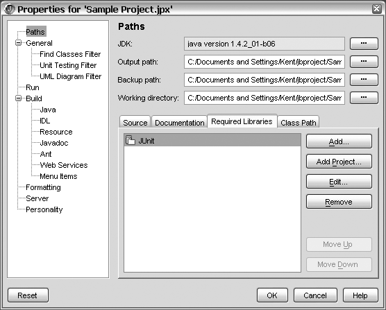 Adding the JUnit Library to an existing project