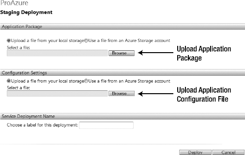 The Staging Deployment page