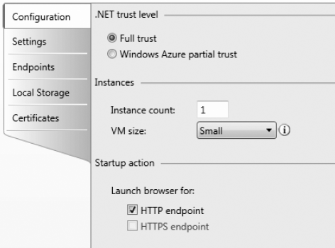 Role settings (the default is Configuration)