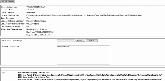 HelloAzureCloud on local machine