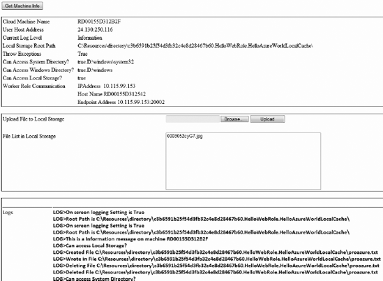 HelloAzureCloud with Logging