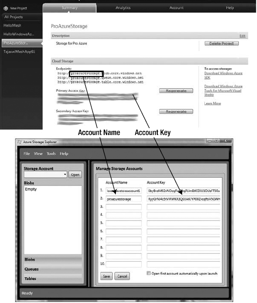 Enter account Name in Azure Storage Explorer