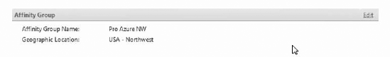 Pro Azure NW Affinity group