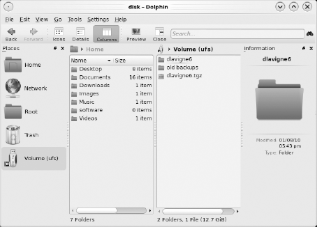 Using Dolphin to copy files between a PC-BSD computer and a USB hard drive