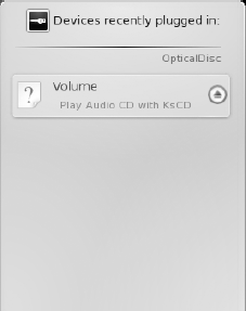 Device Notifier provides the option to play a music CD.