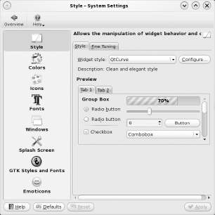 Appearance configuration module