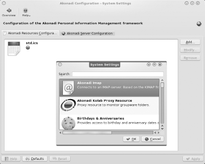 Akonadi configuration module