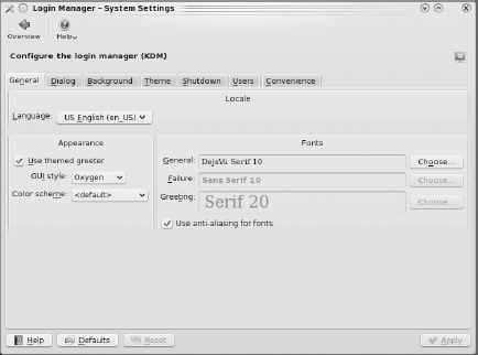 Login Manager configuration module