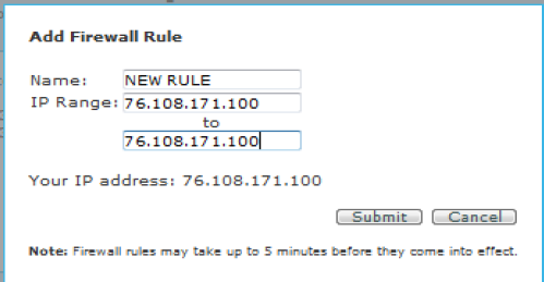 Creating a firewall rule