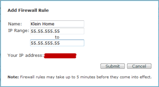 Adding a firewall rule