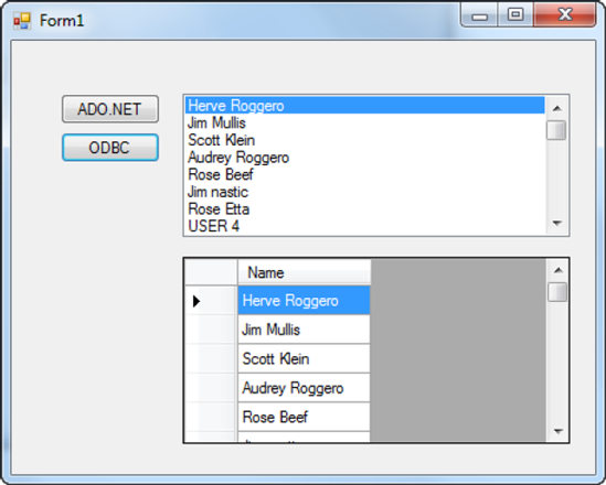 Finished form with data