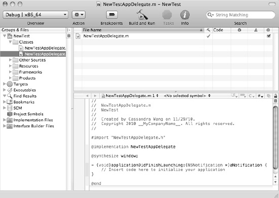 Every Xcode project consists of multiple files organized in separate folders.