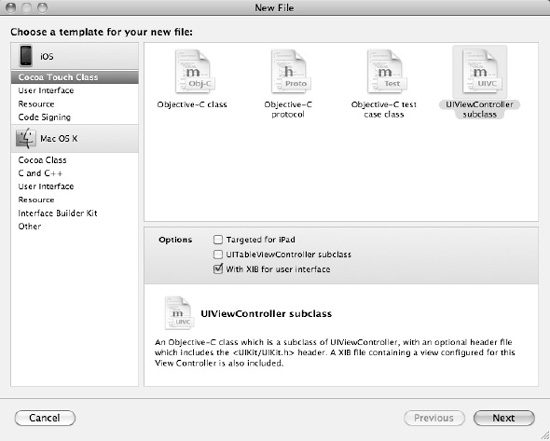 The template dialog box lets you choose the type of file to create.