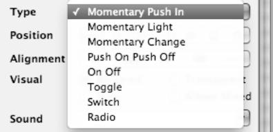 The Object Attributes window lets you type and align text on a button.