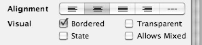 Clearing or selecting the Bordered or Transparent check box can hide (or display) the button border or the entire button.