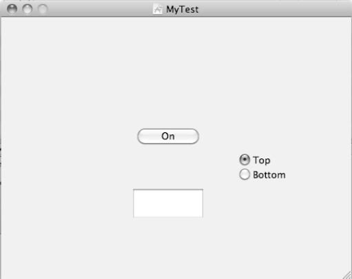 The appearance of your user interface with two radio buttons added