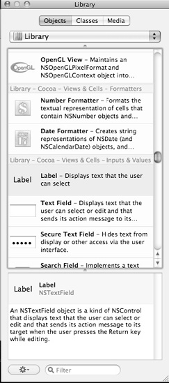 The Label object in the Object Library