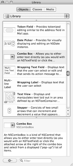 The Combo Box object in the Object Library