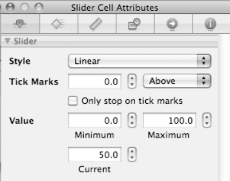 The Minimum, Maximum, and Current values of a slider