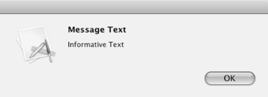 The appearance of message and informative text on a dialog box