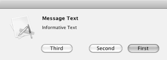 Identifying the first, second, and third buttons on a dialog box