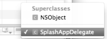 The Classes menu displays the superclass of a file.