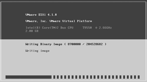 The ESXi Installer parsing an installation script.