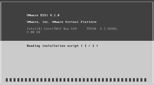 The ESXi Installer writing the installation image to disk.