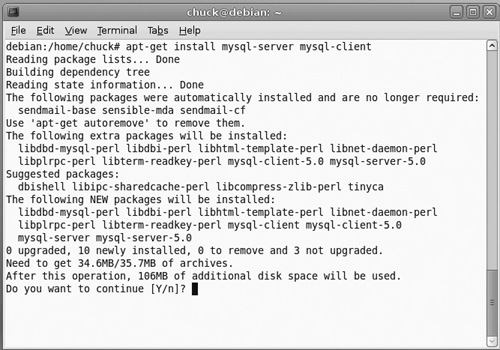Install MySQL in Debian.