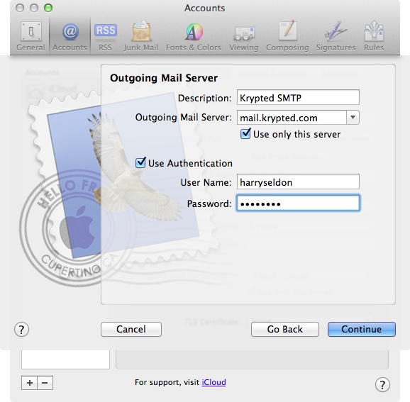 Configuring outgoing mail